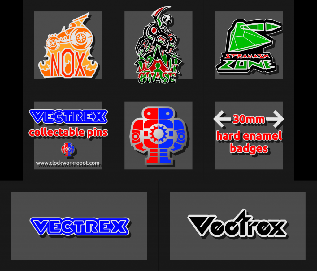 Vectrex collectors pins.